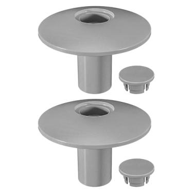 Imagem de MQLPXI Capa de soquete de âncora para escada e corrimãos, capa de soquete de âncora de piscina escudo para enchimento e cobertura soquete de âncora, cinza, pacote com 2