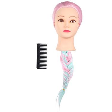 Imagem de CUOFYUNL Manequim de cabelo feminino cosmetologia estilo de cabelo treinamento prática manequim