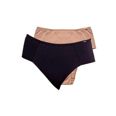 Imagem de Kit com 2 Calcinhas Alta Hope 33860 Colorido, Preto, M