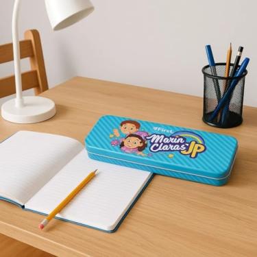 Imagem de Kit Escolar Maria Clara Estojo Lápis Caneta Infantil Menina Menino Criança Colorir Desenha Pintar