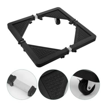 Imagem de Suporte Móvel com Rodízios e Trava para Geladeira, Freezer, Máquina de Lavar, Ajustável 43,5-65cm, Capacidade 140kg, Aço Inoxidável