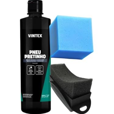 Imagem de Vonixx Kit Pneu Pretinho 500ML Vintex Aplicador Pretinho com Esponja para Proteção e Brilho Intenso
