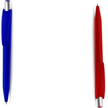 Imagem de Kit com Canetas Esferográficas Retráteis, Escrita Azul, Material Plástico, Ponta Média 0.7mm, para Escritório e Uso Escolar (Azul e Vermelho)