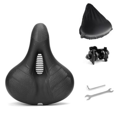 Imagem de Assento de Bicicleta Absorvente com Espuma Memória Cojin Design Frontal Estreito para Movimento Ilimitado da Coxa Estrutura Oca e Respirável Superfície Couro PU Suspensão Borracha Anti-Shock Uma Pedal