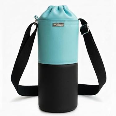 Imagem de Bolsa Térmica (TIFFANY COM PRETO) RAMIERE para Garrafa de 1 LITRO em Couro Sintético - Coleção Cores VERÃO 2026
