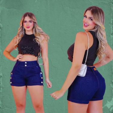 Imagem de shorts jeans cargo com oito botões frontais - Free, 36