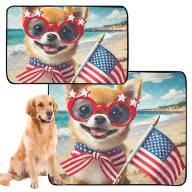 Imagem de TSENQUE Cute Chihuahua Dog USA Pet Cat Pee Pad reutilizável lavável para cães tapetes à prova d'água para cães fofos absorventes almofada de penico, pequeno x pacote com 3
