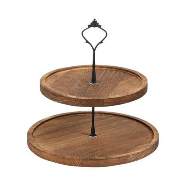 Imagem de Suporte De Cupcake De Madeira Em 3 Camadas, Expositor Redondo Para Bol