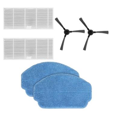 Imagem de iMartine Kit de acessórios para robô aspirador de pó e esfregão, escova lateral (pacote com 2), filtro para caixa de poeira (pacote com 2) e almofadas de esfregão (pacote com 2), para BR151