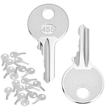 Imagem de QWORK Chaves de ignição 455, pacote com 20 compatíveis com elevadores de lança e tesoura Genie Skyjack Terex, chave de empilhadeira de equipamento pesado