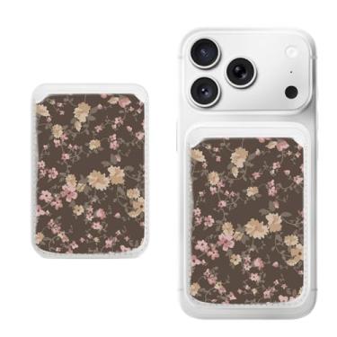 Imagem de Suporte magnético para iPhone, carteira fina de couro PU, capa para cartão, capa traseira para cartão, acessório de telefone fofo