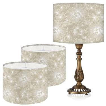 Imagem de Abajur de mesa, 33 cm L x 25 cm A impressão HD geométrico floral deixa abajur de mármore, abajures, decoração moderna para abajur de mesa e chão (Dente-de-leão)