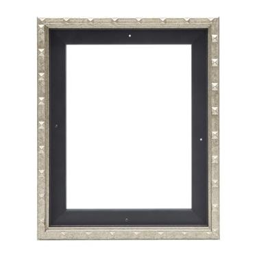 Imagem de VAREIHNAZ Molduras flutuantes de lona para pinturas em tela de 28 x 35 cm, moldura de tela prateada, molduras flutuantes para tela com 1,5 cm ~ 2,3 cm de profundidade para decoração de parede (prata)