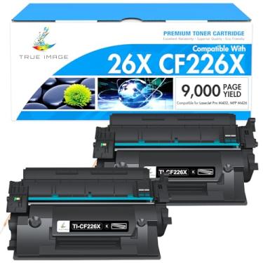 Imagem de Cartucho de toner compatível com imagem verdadeira de substituição para HP 26X CF226X 26A CF226A Laserjet Pro M402n M402dn M402 M426 M426fdn Laser Jet MFP M426fdw M426dw M402dw Impressora de alto rendimento (preto, 2 unidades)