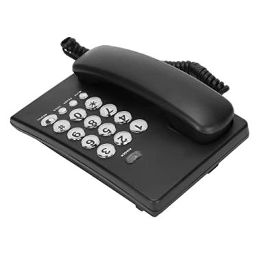 Imagem de SPYMINNPOO Prático Telefone Fixo Com Chave Grande e Função de Toque para Idosos, Escritório, Casa, Hotel, ABS KX-T504 (Preto)