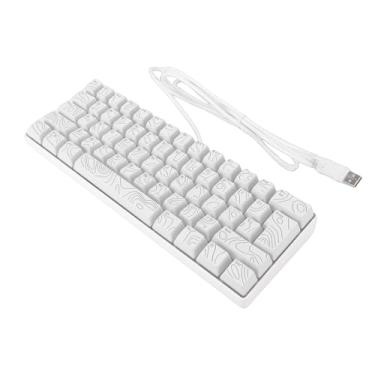 Imagem de Zopsc Teclado para Jogos RGB de 61 Teclas, Teclado Mecânico Com Fio de Layout Portátil Com Retroiluminação RGB, Design Ergonômico, Tecnologia Anti-fantasma (Branco)