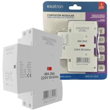 Imagem de Contator Modular Bipolar 40a 2na 2 Polos 220v Contatora - EXATRON