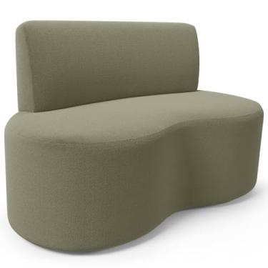 Imagem de Sofá 2 Lugares Orgânico Para Sala de Estar Living Larissa L02 Bouclê Oliva - Lyam Decor