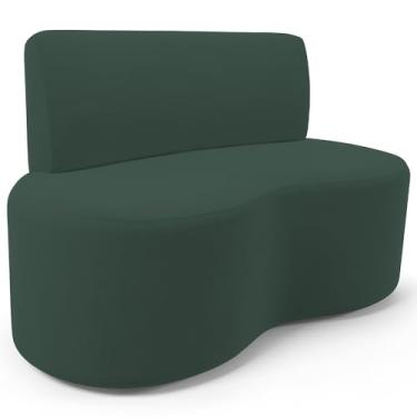 Imagem de Sofá 2 Lugares Orgânico Para Sala de Estar Living Larissa L02 Suede Verde Musgo - Lyam Decor