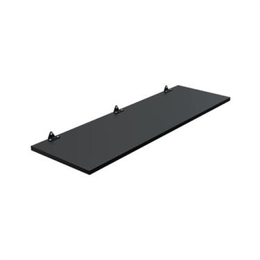 Imagem de Prateleira Preta 80x25 Com Suporte Flutuante Mdf Preto Cozinha Quarto Banheiro Sala