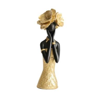 Imagem de BLWOTMOR Estátua de Africana, Escultura Criativa em Resina, Elegante, Ideal para Decoração de Escritório, Prateleira, Quarto E Sala de Estar, Style a, Tamanho real