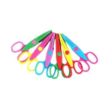 Imagem de Tesoura De Segurança Com Padrão Ondulado Para Crianças, Cortador De Pa