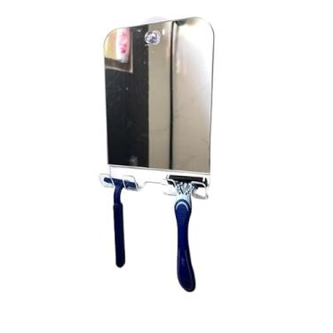 Imagem de Espelho para Box 22cm com Ventosa – Barba e Maquiagem com Spray Antiembaçante