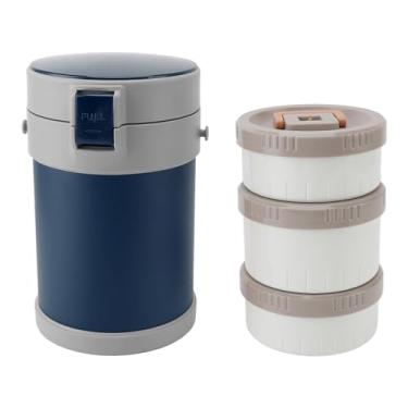 Imagem de Generic Lancheira a Vácuo 2L, Segura para Micro-ondas, Aço Inoxidável 304, à Prova de Derramamento, 3 Camadas Isoladas, Pote de Comida, Boca Larga (Azul)