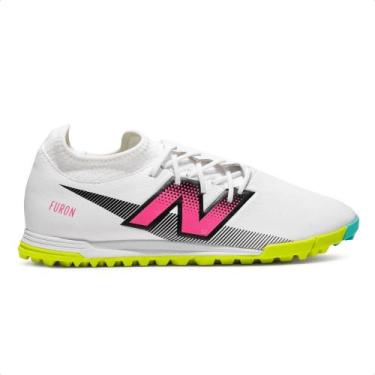 Imagem de Chuteira Society New Balance Furon Dispatch FG V7+ Unissex, 39, Branco