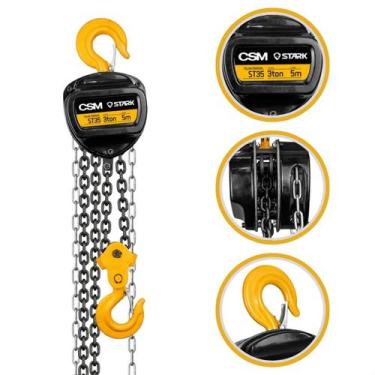 Imagem de Talha Manual Corrente 3 Toneladas 5 Metros Elevação Csm 3000 kg Guinch