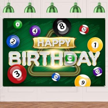 Imagem de Banner de bilhar tema esportivo fotografia fundo feliz aniversário aniversário festa casamento suprimentos foto cabine fundo adereços decoração