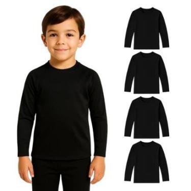 Imagem de Kit 4 Camisetas Manga Longa Infantil Menino Proteção Solar Praia-Masculino