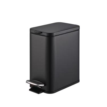 Imagem de Lixeira Retangular Aço Carbono 5l Pedal Frame Brinox Preto