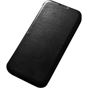 Imagem de GANYUU Porta-cartão de capa de telefone fólio, para Apple iPhone 14 Plus 6,7 polegadas 2022 couro premium à prova de choque capa fina à prova de arranhões (Cor: Preto)