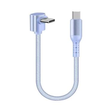 Imagem de Cabo USB a Para USB C Curto De Ângulo Reto De 90 Graus, Carregamento R