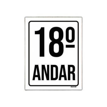 Imagem de Kit 5 Placas Sinalização Ambiente Identificação 18º Andar - Sinalizo.C