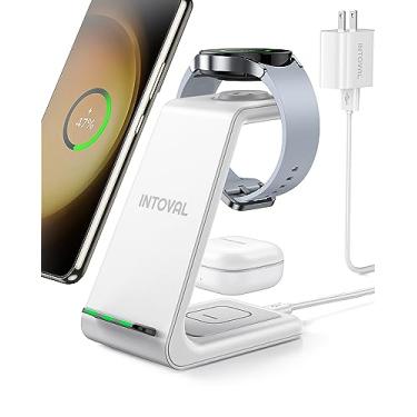 Imagem de Intoval Carregador sem fio, estação de carregamento sem fio para Samsung Galaxy Phone/Watch/Buds, adequado para Note 20/Note 10/S20/S10, Watch 3/Active 2,1/Gear S3/Sport/Fit, Galaxy