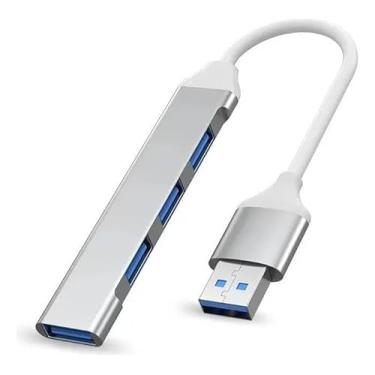 Imagem de Hub USB 3.0 com 4 Portas, Expansor de Alta Velocidade 5Gbps, Acabamento em Alumínio, Slim, para HD Externo, Pen Drive, Teclado, Mouse, PC, Notebook - Marca Happi Go