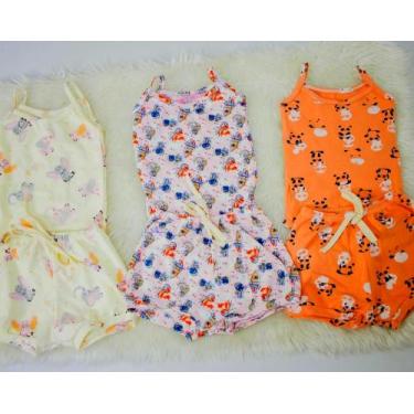 Imagem de kit 3 conjunto verao roupa paramenina bebe p, m g atacado - patynel  c