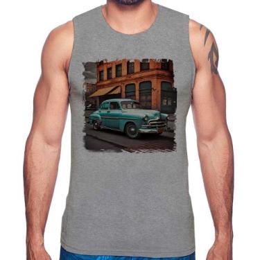 Imagem de Regata Carro retrô na cidade - Foca na Moda, Cinza, GG