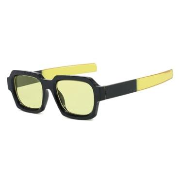 Imagem de Óculos de Sol UV400 - Armação Bicolor Estilo Punk para Homens e Mulheres, Esportes ao Ar Livre, Corrida e Ciclismo, Amarelo