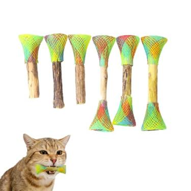 Imagem de IUHKBH Brinquedos de mola para gatos, 6 peças de tubos de malha Silvervine Sticks Spring Interactive Cat Toy Gatinho Brinquedos para dentição para todas as raças