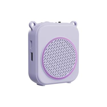 Imagem de SUNGOOYUE Amplificador de Voz, Microfone Recarregável Portátil do Pa, Reprodução de Mp3 Sem Fio Com Alto-falante de Potência Máxima de 10w para Guia Turístico de Professores (Roxo)