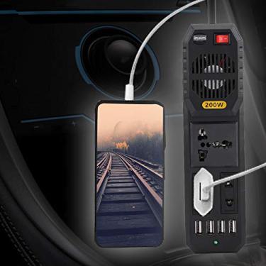 Imagem de Generic Inversor de Energia Portátil de 200 W Converte Com Eficiência 12 V Em 220 V para Carro, Carregador USB Incluído, Ajuste Universal para a Maioria Dos Carros, Ideal para Viajar e Acampar