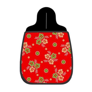 Imagem de Lixeira De Carro Organizador Lixinhocar Floral Vermelho E Verde