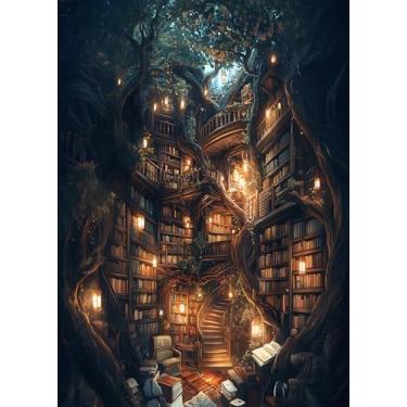 Imagem de 1000 Piece Jigsaw Puzzle for Adults Treehouse with Spiral Staircase Leading to Cozy Book Nook Whimsical Fantasy Forest Escape Art Puzzle for Relaxation Large 27.5x19.7 Inch Puzzle