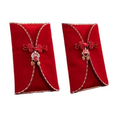 Imagem de Grande bolso vermelho grande capacidade Hong Bao Lucky Bag estilo chinês dez mil yuans envelope vermelho para festival de primavera ano de casamento (estilo 1)