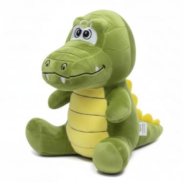 Imagem de Pelúcia Dinossauro/Jacaré/Crocodilo 30cm Antialérgico Lavável com Zíper Infantil (JACARÉ SENTADO)