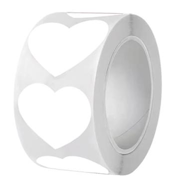 Imagem de 500PCS Heart-Shaped Sticker Rolls – Perfect for Greeting Cards, Envelope Sealing, Scrapbooking, Mug Decoration, and Wedding & Mother's Day Gifts,White