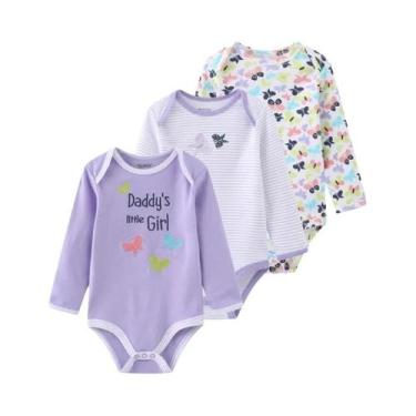 Imagem de Conjunto De 3 Peças De Body De Manga Longa Para Bebê Menino Ou Menina,